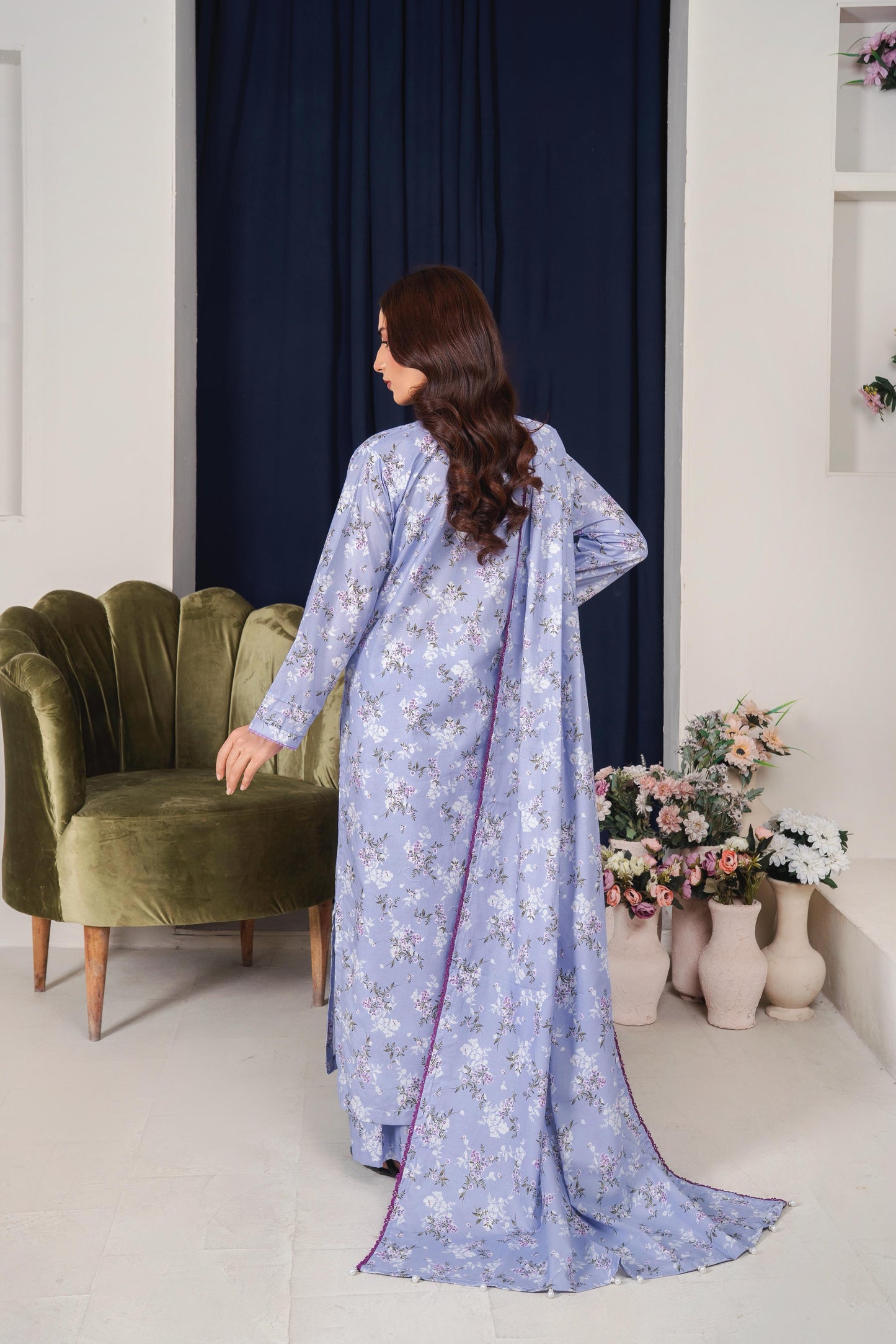 LL-114 (3PC Stitched Print) Libas-e-Luxe