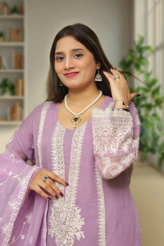 LL-106(3PC Stitched  Embroidered)