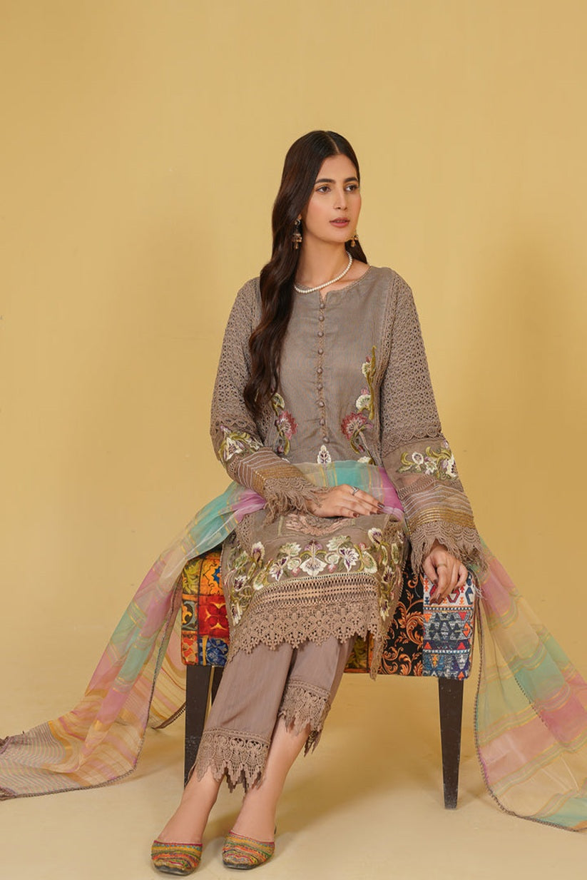 LL-108(3PC Stitched  Embroidered)