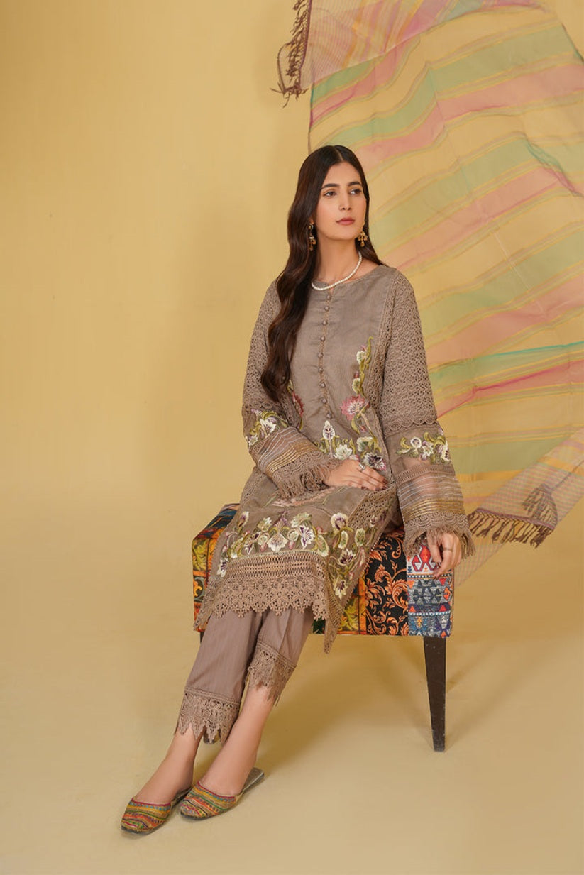 LL-108(3PC Stitched  Embroidered)