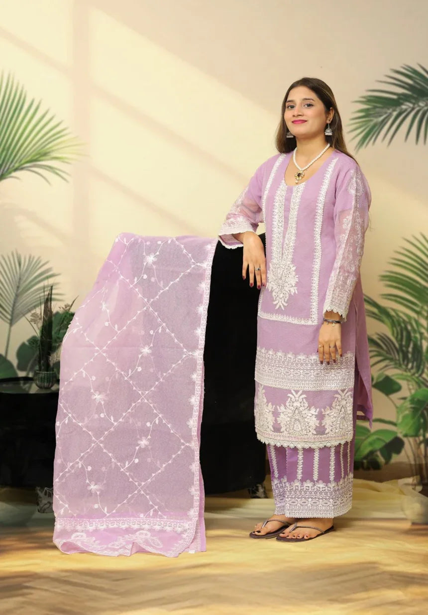 LL-106(3PC Stitched  Embroidered)