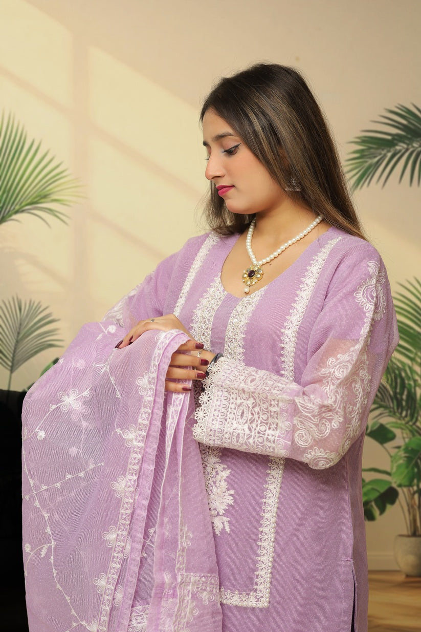 LL-106(3PC Stitched  Embroidered)