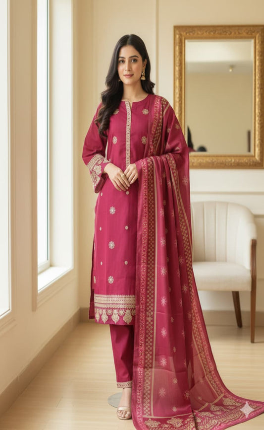 LL-107(3PC Stitched Long Kurta)