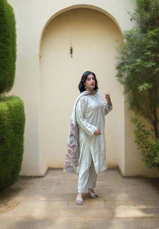LL-103(3PC Stitched Embroidered)