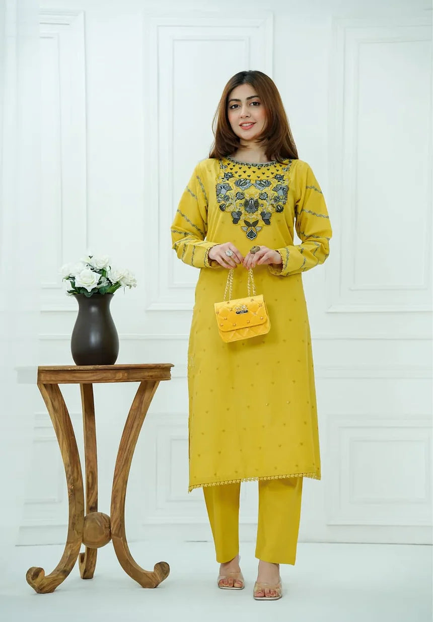 LL-104 (2PC Stitched Winter Cotton Embroidered)