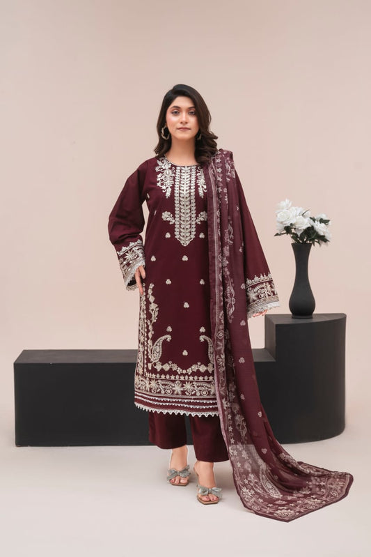 LL-121 (3PC Stitched Print) Libas-e-Luxe