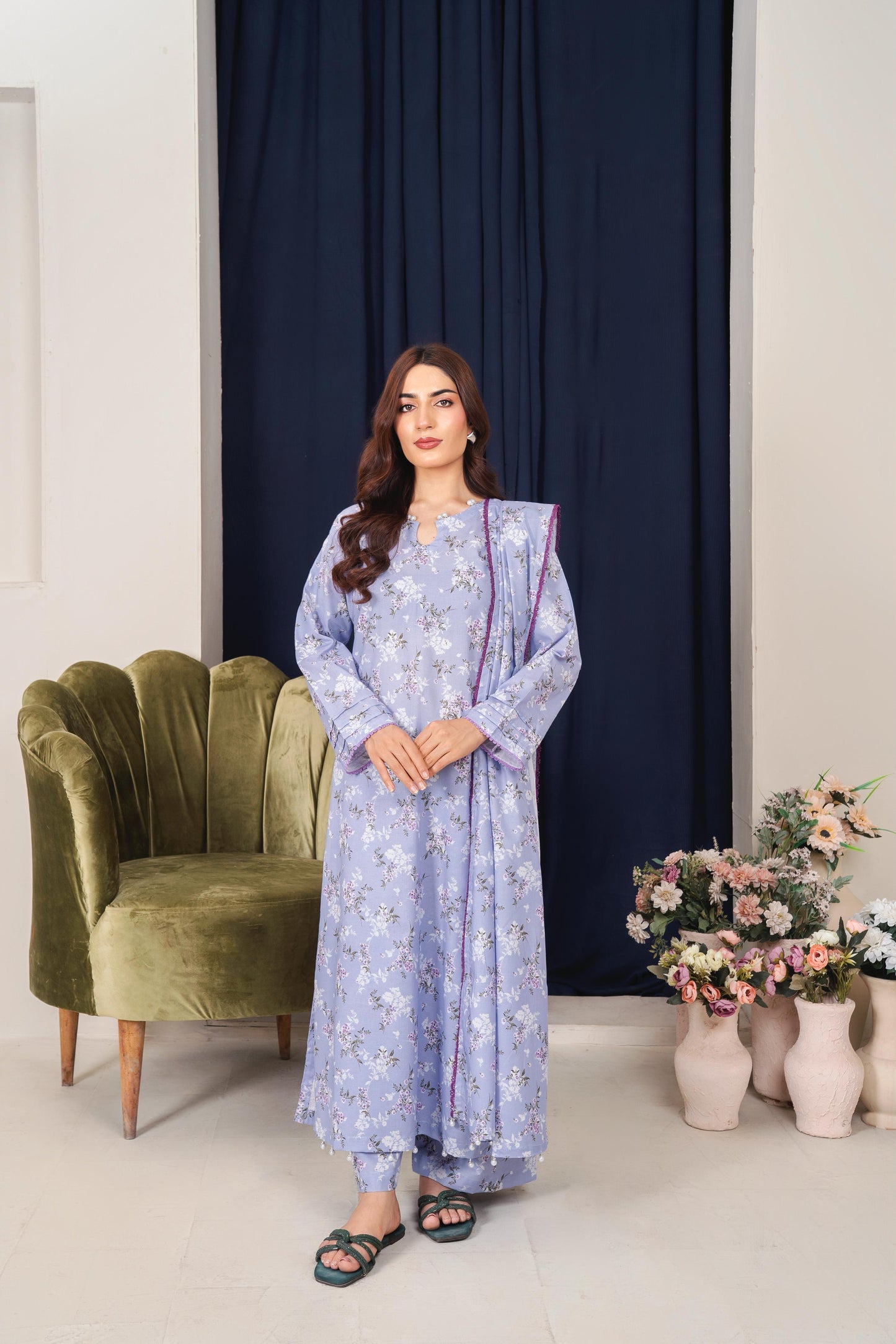 LL-114 (3PC Stitched Print) Libas-e-Luxe