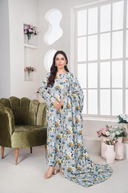 LL-111 (3PC Stitched Print) Libas-e-Luxe